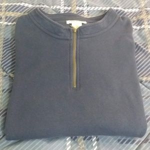 Orvis men's blue 1/4 zipper pull over sweater